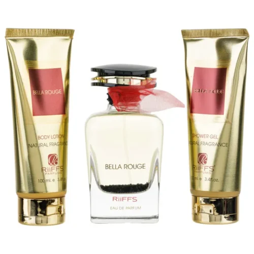 Set Cadou Bella Rouge Apa de Parfum 100ml+Gel Dus 100ml+Lotiune de corp 100ml,Riffs