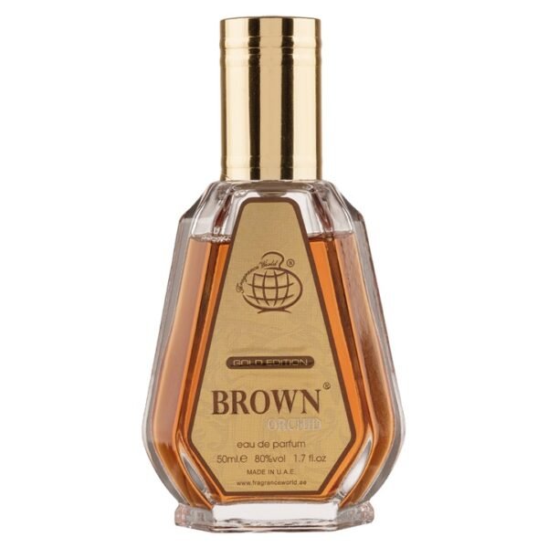 res_d7c4a0af80e231a463b571c1bcd4beb6 Apa de Parfum Brown Orchid Gold Edition, Fragrance World, Unisex - 50ml